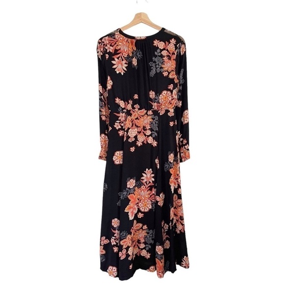 Free People Miranda Floral Button Front Midi Dress Black Combo 2 - Picture 6 of 16
